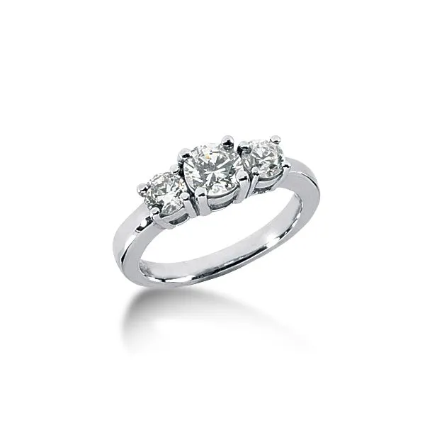 Diamond Prong Set Three Stone Engagement Ring