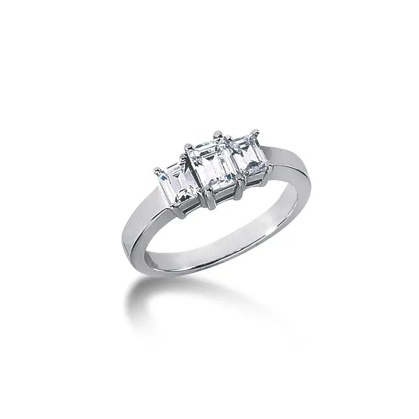 Diamond Prong Set Three Stone Engagement Mounting Ring