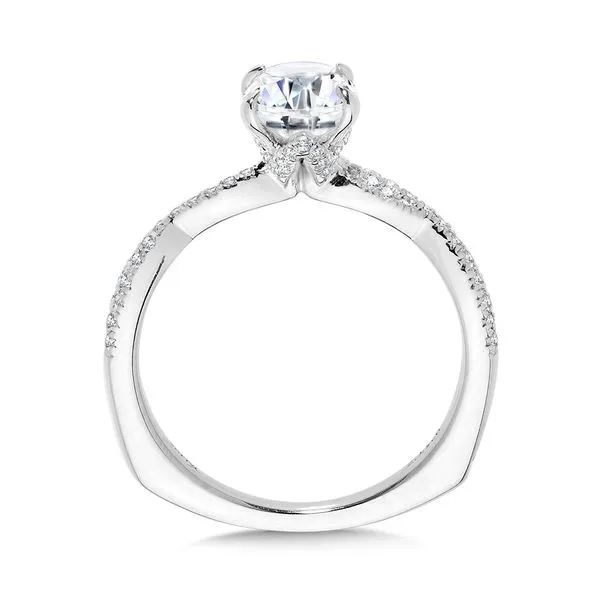 Oval-Cut Diamond Crisscross Engagement Ring with Chevron Collar Image 2 Legacy Diamond & Gems Sheridan, WY