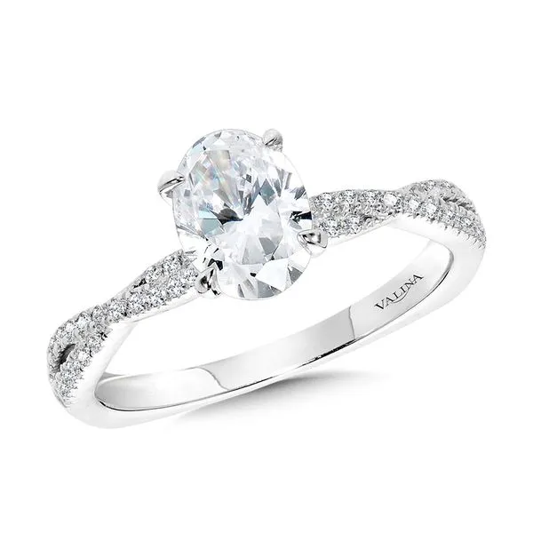 Oval-Cut Diamond Crisscross Engagement Ring with Chevron Collar Legacy Diamond & Gems Sheridan, WY