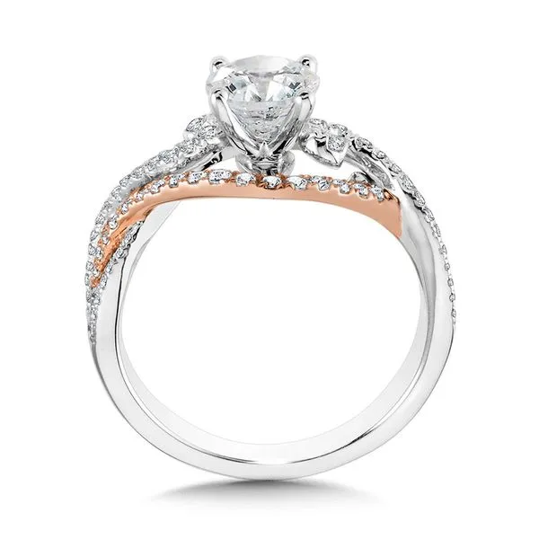 Two-Tone Crisscross & Split Shank Diamond Engagement Ring Image 2 Legacy Diamond & Gems Sheridan, WY