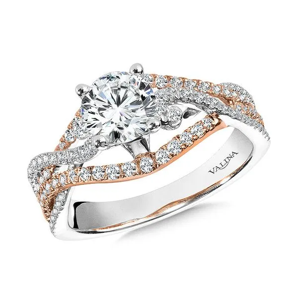 Two-Tone Crisscross & Split Shank Diamond Engagement Ring Legacy Diamond & Gems Sheridan, WY