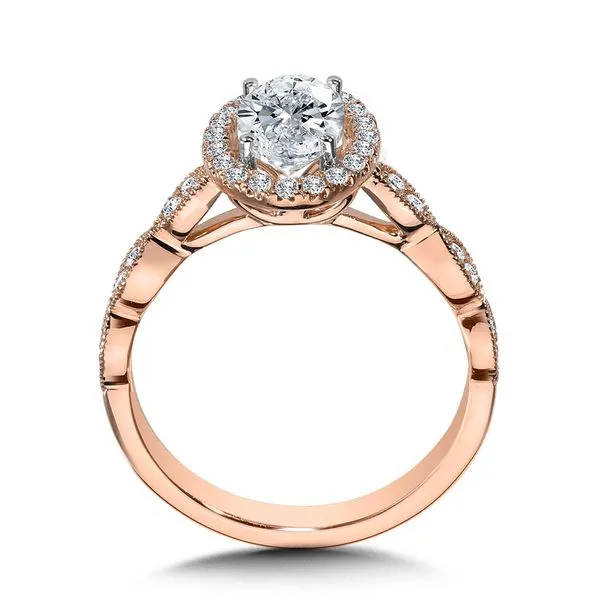 Scalloped & Milgrain Oval Halo Engagement Ring Image 2 Legacy Diamond & Gems Sheridan, WY