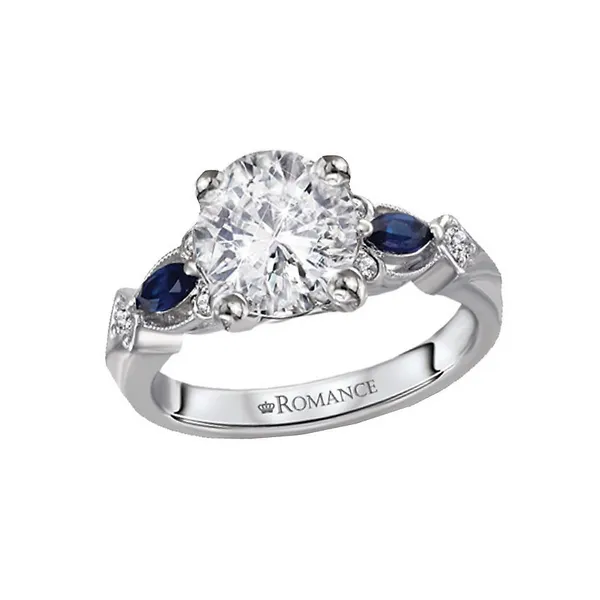 Romance Semi-Mount Diamond & Sapphire Engagement Ring Legacy Diamond & Gems Sheridan, WY