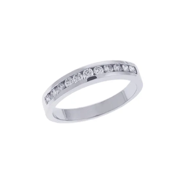 14K White Gold Diamond Channel Set Wedding Band similar item image
