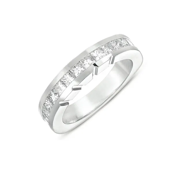 Diamond Channel Set Wedding Band in 14K White Gold Legacy Diamond & Gems Sheridan, WY