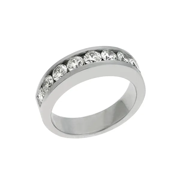 Diamond Channel Set Wedding Band in 14K White Gold similar item image