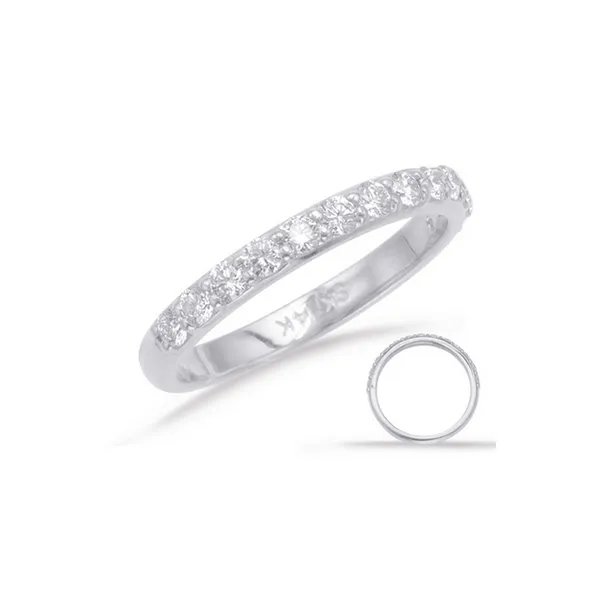Diamond Prong Set Wedding Band in 14K White Gold similar item image
