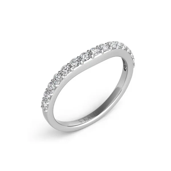 Diamond Prong Set Curved Wedding Band 14K White Gold Legacy Diamond & Gems Sheridan, WY