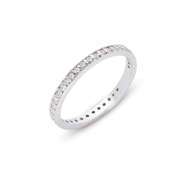 Diamond Bead Set Curved Wedding Band 14K White Gold Legacy Diamond & Gems Sheridan, WY
