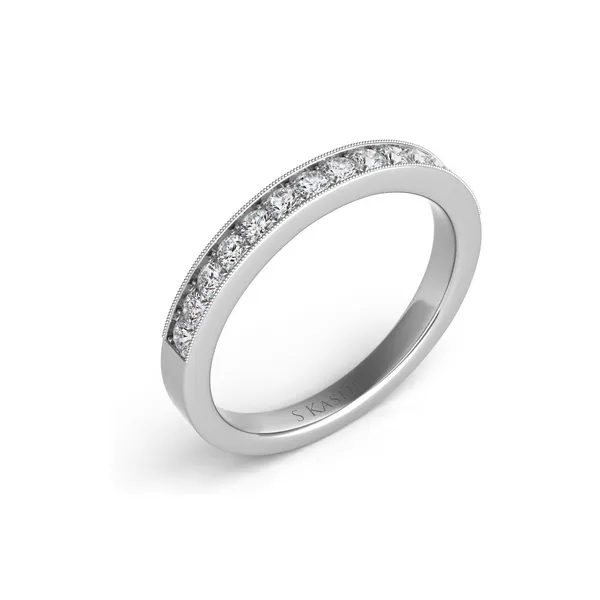 Diamond Bead Set Wedding Band 14K White Gold similar item image