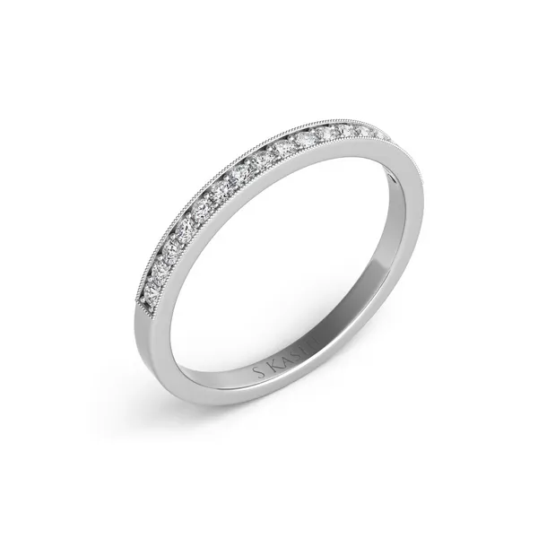 Diamond Bead Set Wedding Band 14K White Gold similar item image