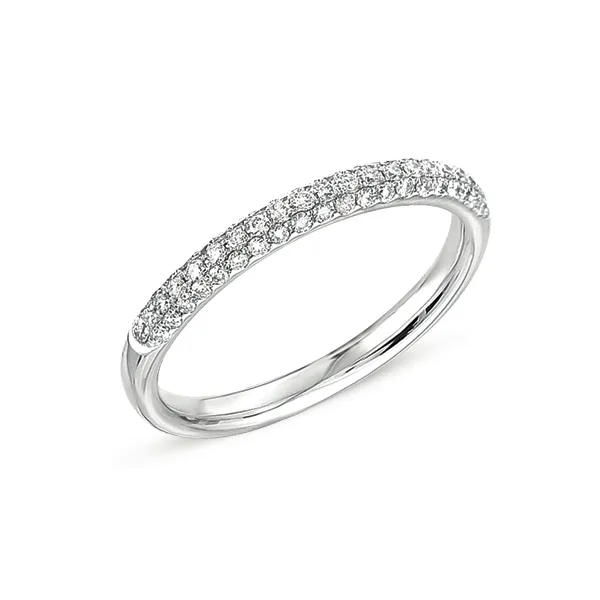 Diamond Pave' Set Wedding Band 14K White Gold Legacy Diamond & Gems Sheridan, WY
