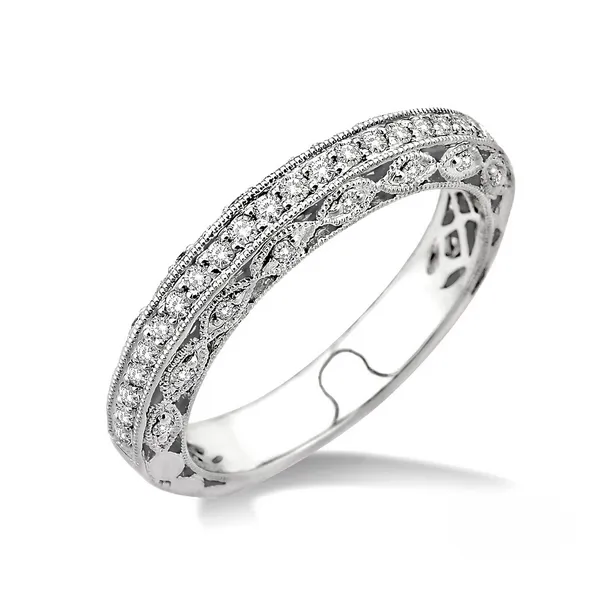 Diamond Bead Set Wedding Band in 14K White Gold similar item image