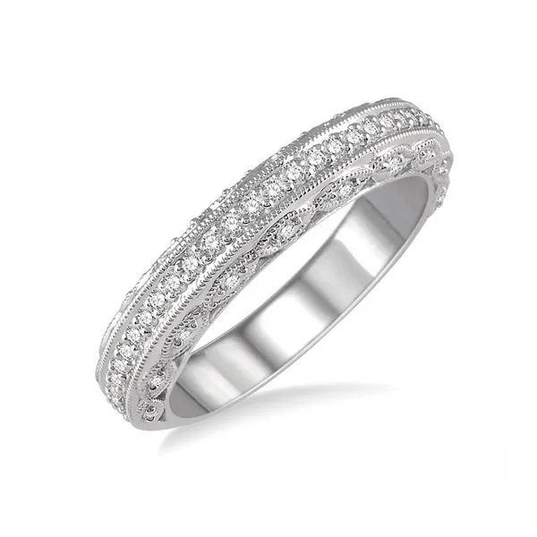 Diamond Bead Set Wedding Band in 14K White Gold Legacy Diamond & Gems Sheridan, WY