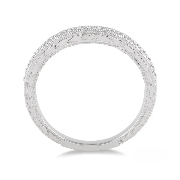 Diamond Bead Set Wedding Band in 14K White Gold Image 2 Legacy Diamond & Gems Sheridan, WY