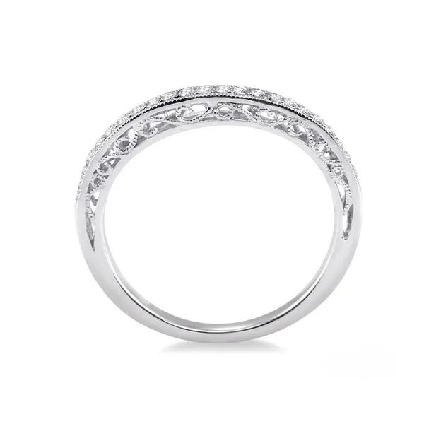 Diamond Bead Set Wedding Band 14K White Gold Image 2 Legacy Diamond & Gems Sheridan, WY