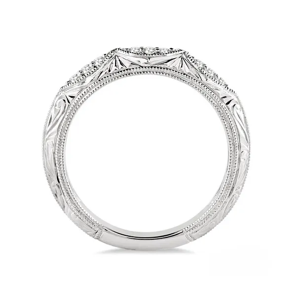 Diamond Bead Set Wedding Band in 14K White Gold Image 2 Legacy Diamond & Gems Sheridan, WY