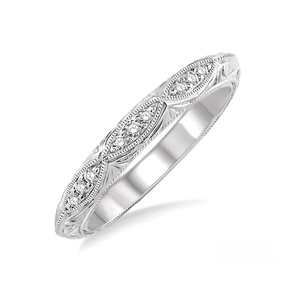 Diamond Bead Set Wedding Band in 14K White Gold similar item image
