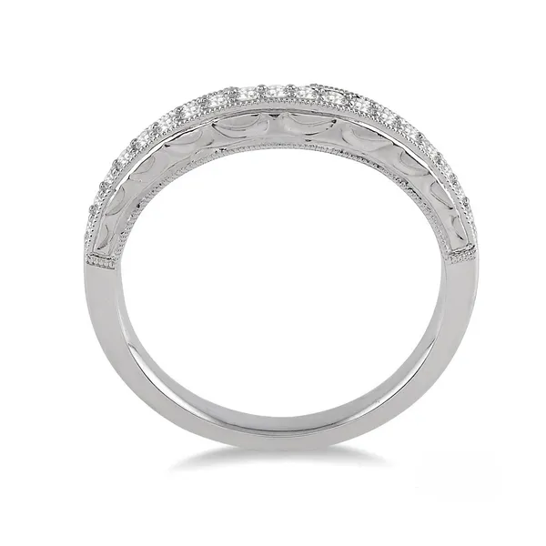 Diamond Bead Set Wedding Band in 14K White Gold Image 2 Legacy Diamond & Gems Sheridan, WY