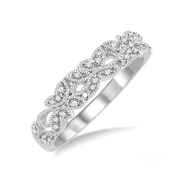 Diamond Bead Set Wedding Band in 14K White Gold similar item image