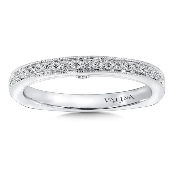 Diamond Wedding Band with Milgrain in 14K White Gold Legacy Diamond & Gems Sheridan, WY