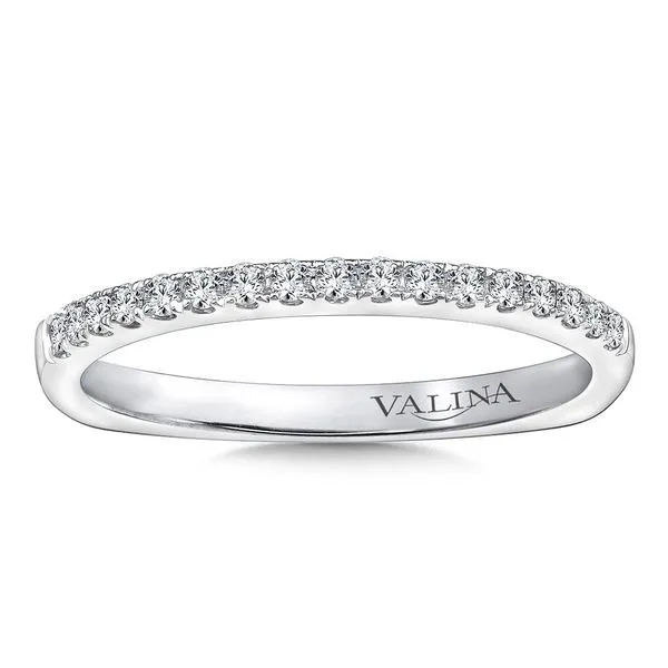 14K White Gold Diamond Prong Set Wedding Band similar item image