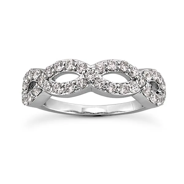 14K White Gold Diamond Prong Set Figure 8 Wedding Band Legacy Diamond & Gems Sheridan, WY
