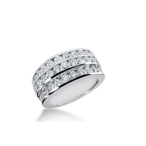 14K White Gold Diamond Channel Set 3 Row Wedding Band Legacy Diamond & Gems Sheridan, WY