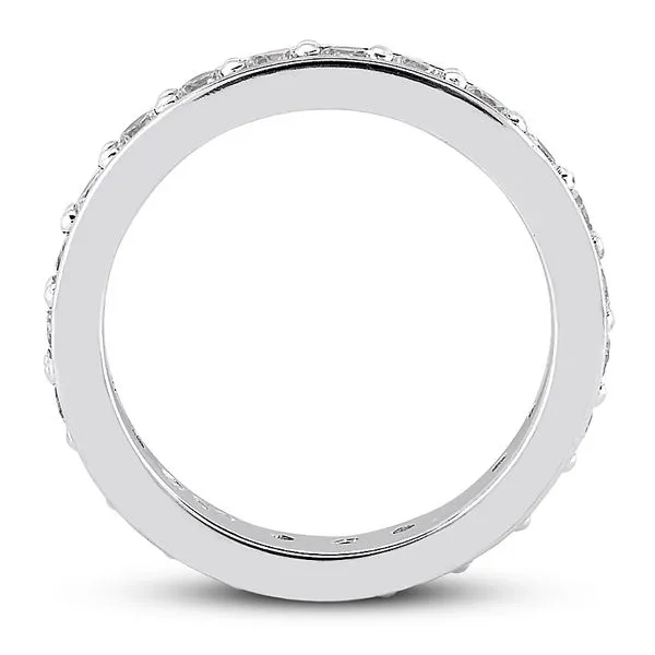 14K White Gold Diamond Bead Set Wedding Band Image 2 Legacy Diamond & Gems Sheridan, WY