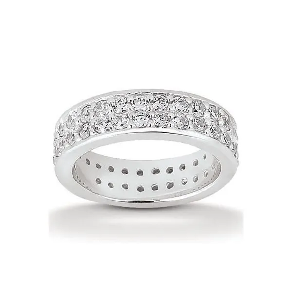 14K White Gold Diamond Two Row Channel Set Eternity Wedding Band Legacy Diamond & Gems Sheridan, WY