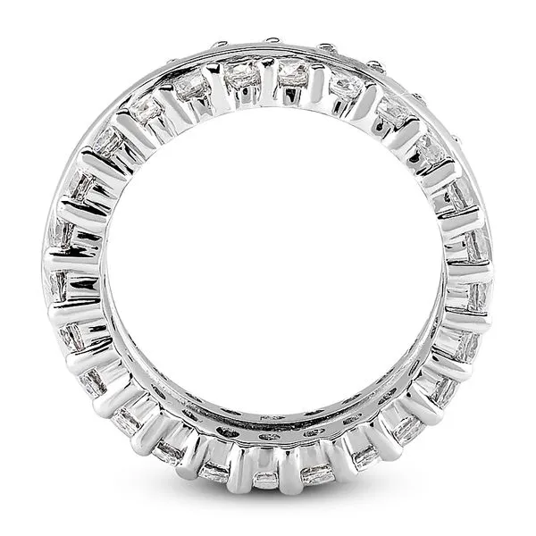 14K White Gold Diamond Prong Set Eternity Wedding Band Image 2 Legacy Diamond & Gems Sheridan, WY
