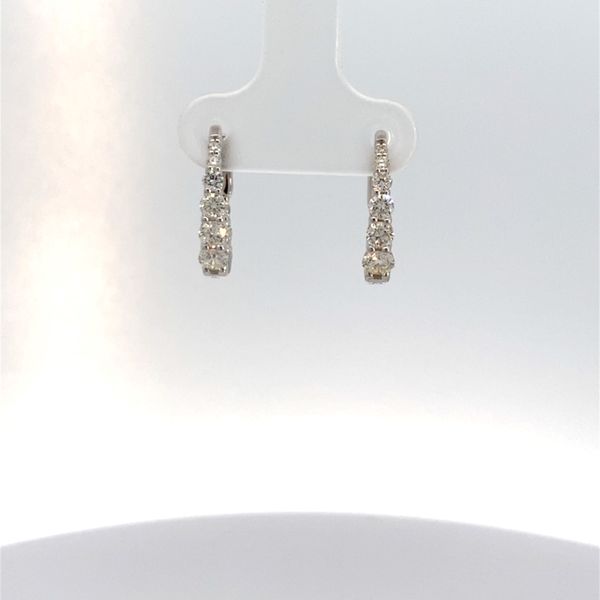 14 Karat White Gold 1 CTW Diamond Huggie Earrings Leitzel's Jewelry Myerstown, PA