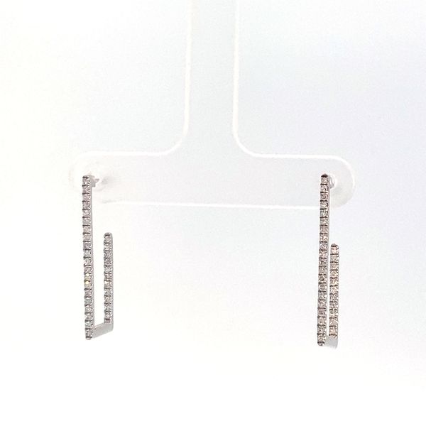 14 Karat White Gold 0.32 CTW Diamond Rectangular Hoops Earrings Leitzel's Jewelry Myerstown, PA