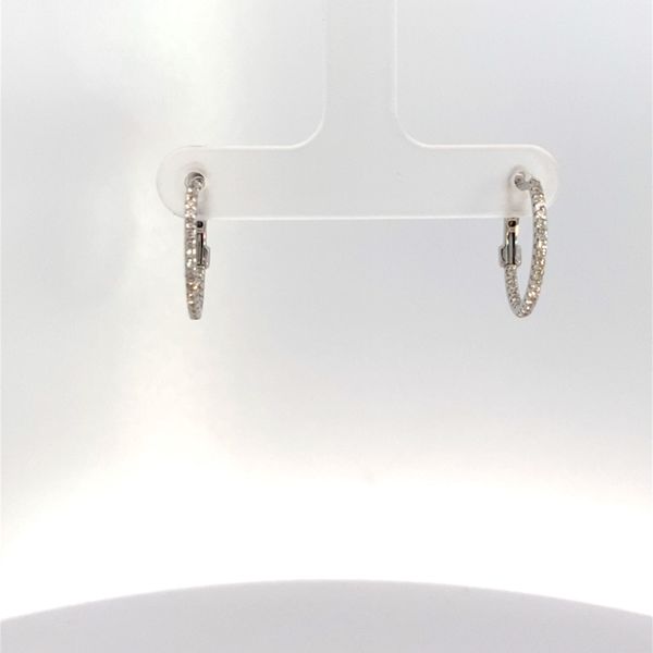 14 Karat White Gold 0.24 CTW Diamond Hoop Earrings Leitzel's Jewelry Myerstown, PA