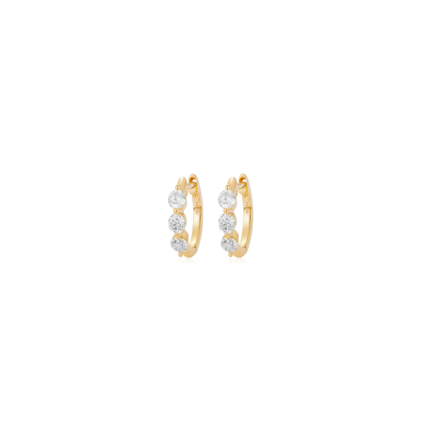 14 Karat Yellow Gold 1 CTW Diamond Hoop Earrings Leitzel's Jewelry Myerstown, PA