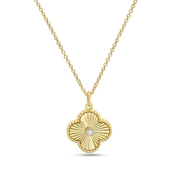 14 Karat Yellow Gold 0.04 CTW Diamond Clover Pendant Leitzel's Jewelry Myerstown, PA