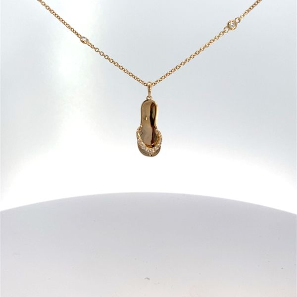 14 Karat Yellow Gold 0.25 CTW Diamond Flip Flop Sandal Pendant Image 2 Leitzel's Jewelry Myerstown, PA