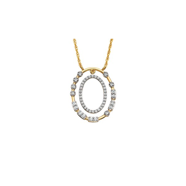 14Kt Yellow Gold Double Oval Diamond Pendant Leitzel's Jewelry Myerstown, PA