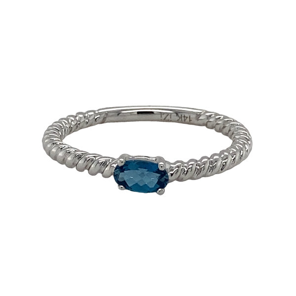 14Kt White Gold Blue Topaz Fashion Ring Leitzel's Jewelry Myerstown, PA