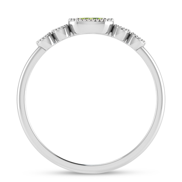 14K White Gold Oval Peridot Vintage Inspired Ring Image 3 Leitzel's Jewelry Myerstown, PA