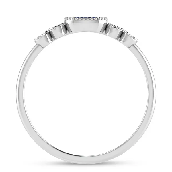 14Kt White Gold Sapphire Fashion Ring with Diamond Accents Image 3 Leitzel's Jewelry Myerstown, PA