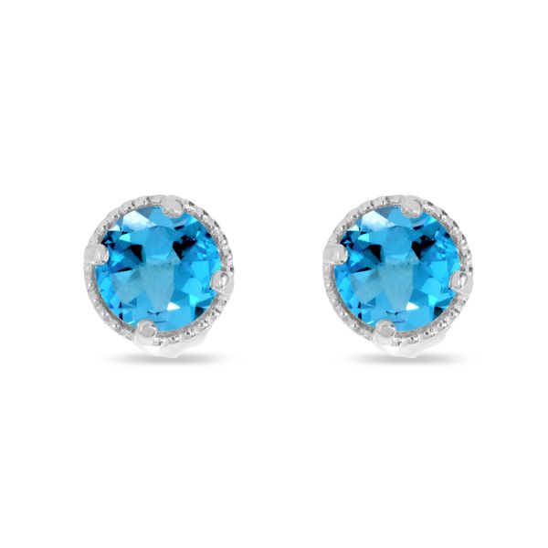 14Kt White Gold Blue Topaz Stud Earrings Leitzel's Jewelry Myerstown, PA