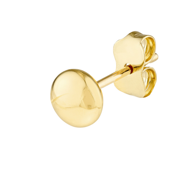 Flat Round Pebble Stud Earrings in 14Kt Yellow Gold Image 4 Leitzel's Jewelry Myerstown, PA