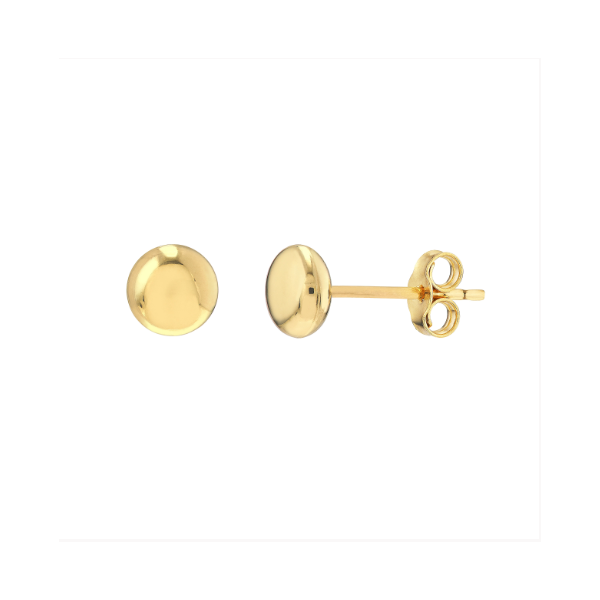 Flat Round Pebble Stud Earrings in 14Kt Yellow Gold Leitzel's Jewelry Myerstown, PA