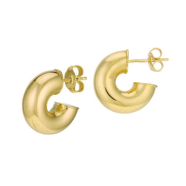 14K Yellow Gold Mini Chunky Hoop Earrings Leitzel's Jewelry Myerstown, PA