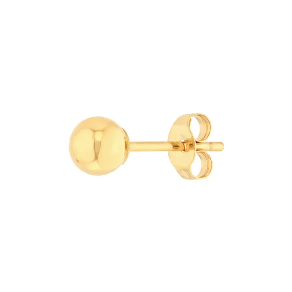 Yellow Gold Polished Ball Stud Earrings Image 4 Leitzel's Jewelry Myerstown, PA
