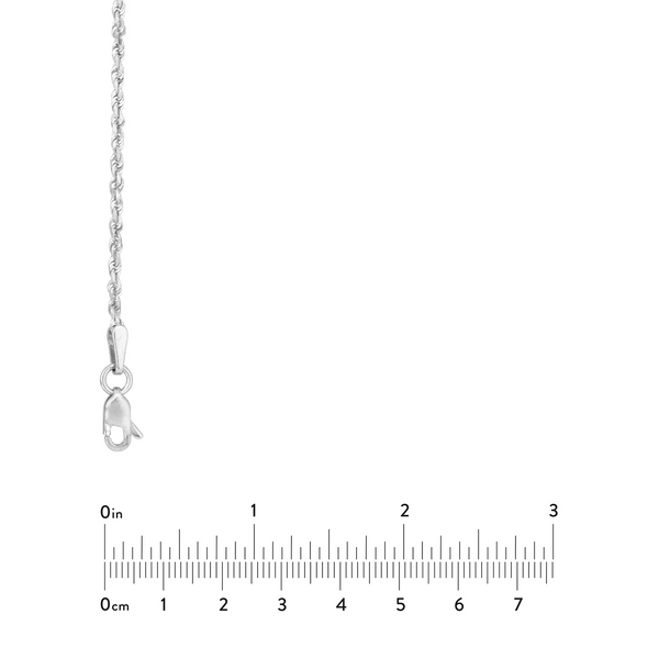 White Gold Diamond Cut Rope Chain Image 3 Leitzel's Jewelry Myerstown, PA