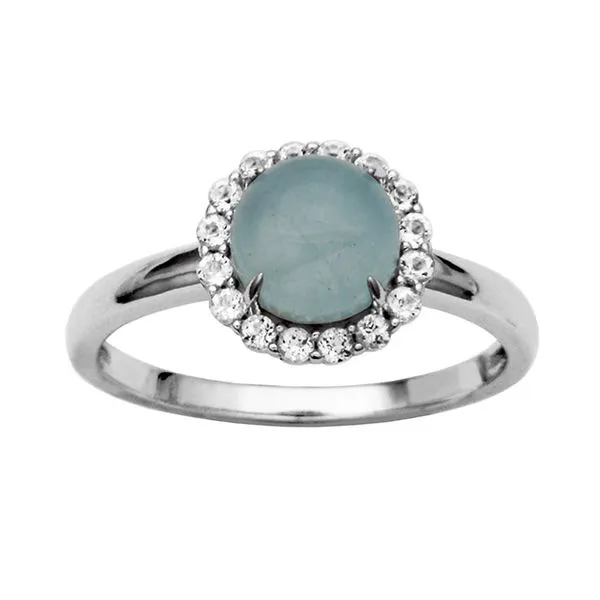 Sterling Silver Milky Aquamarine & White Topaz Ring Leitzel's Jewelry Myerstown, PA