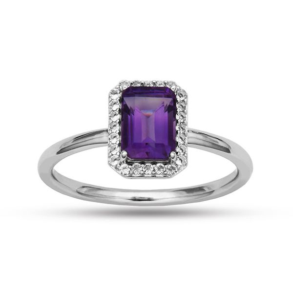 Sterling Silver Amethyst Ring with White Topaz Accents Leitzel's Jewelry Myerstown, PA